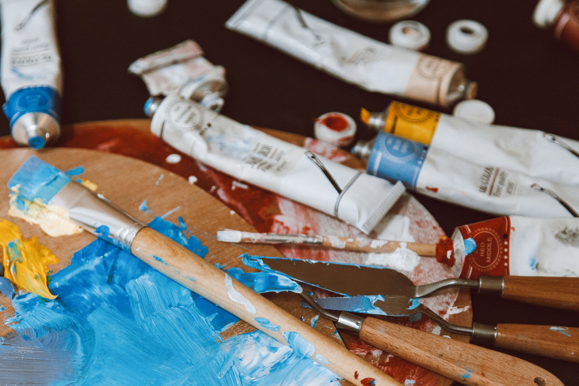 still life with paintbrush
