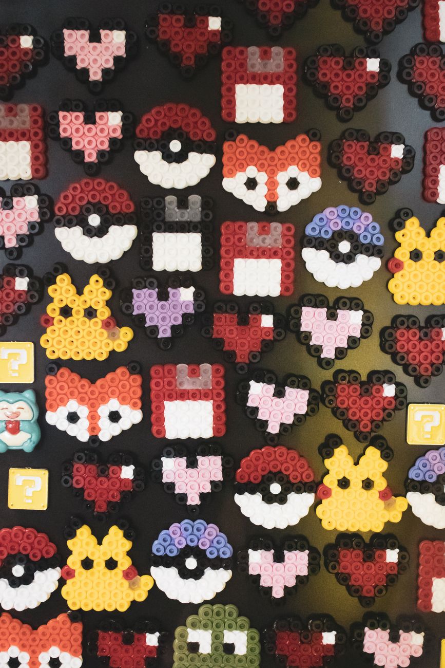 toys blocks with hearts and animals