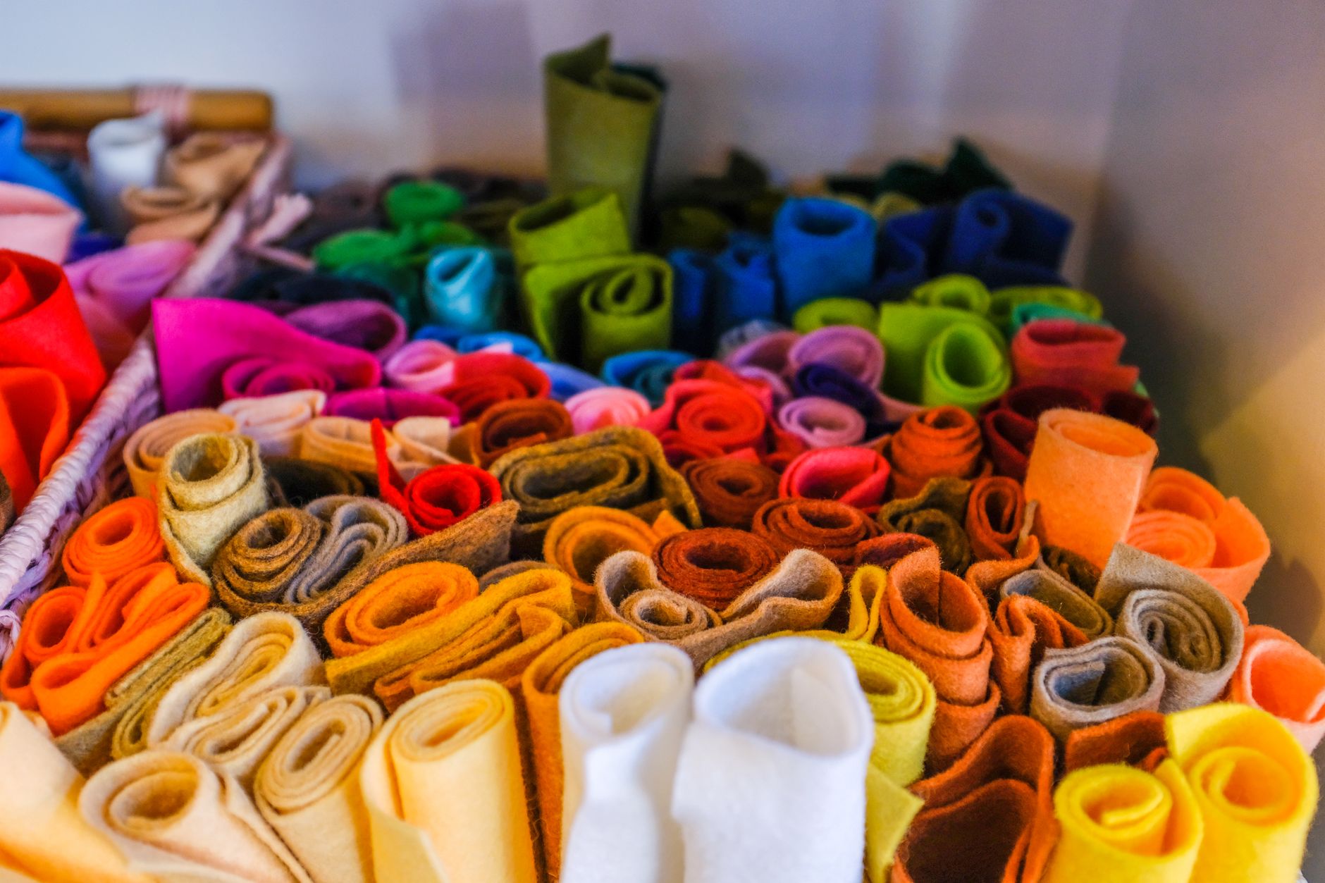 assorted color textile