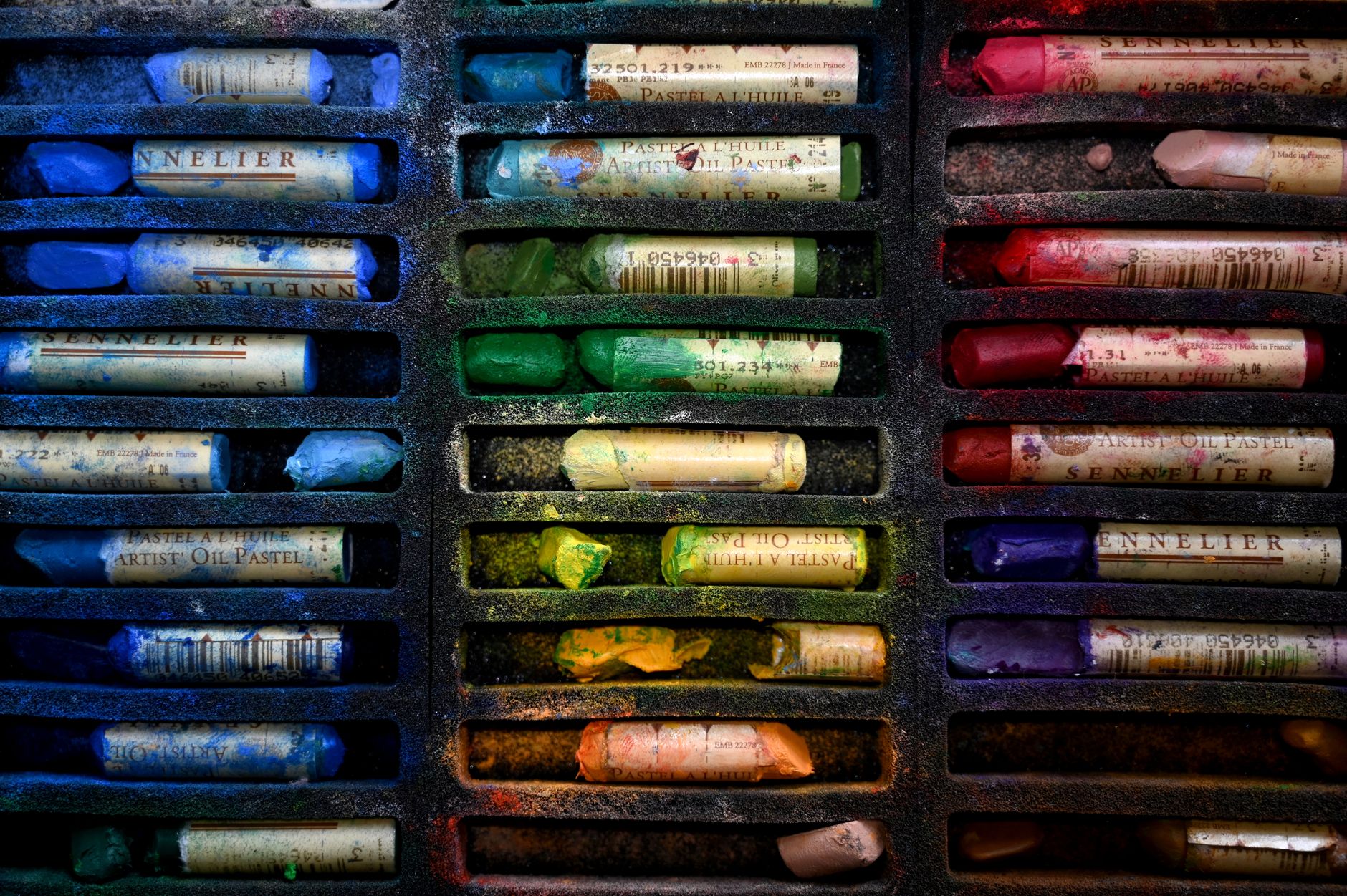 broken oil pastels