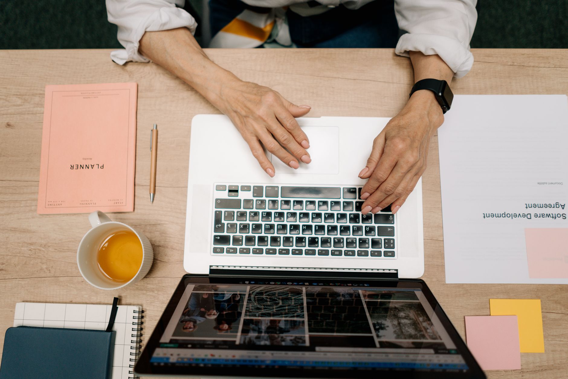 a person using a laptop