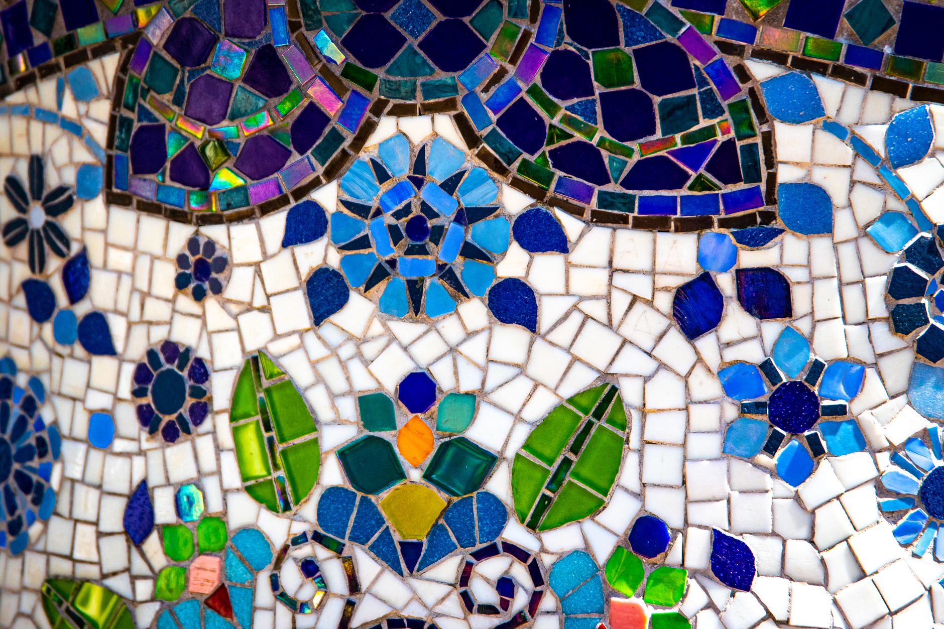 close up photo of mosaic glass art piece