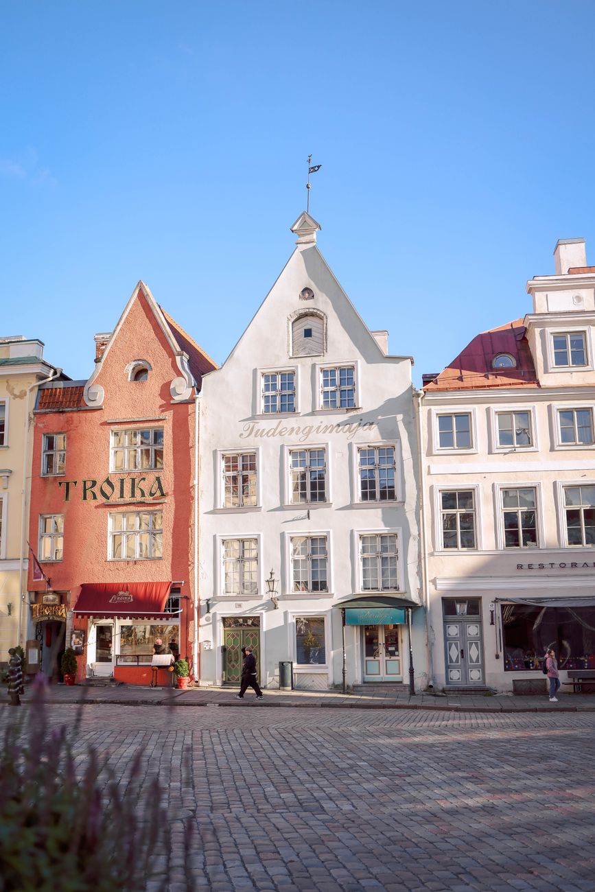 facades along square in tallin